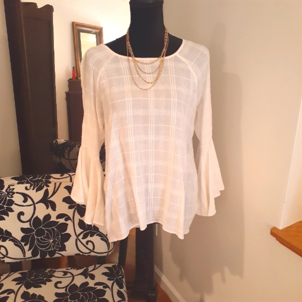 Unique Bell Sleeve Sheer top